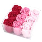 Sada 9 Mýdlových Květů - Růžové Růže